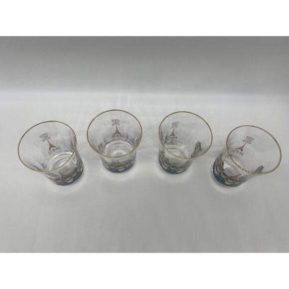 Anthropologie Holiday In The City Juice Glass Set of 4 Glasses Paris - Picture 7 of 8